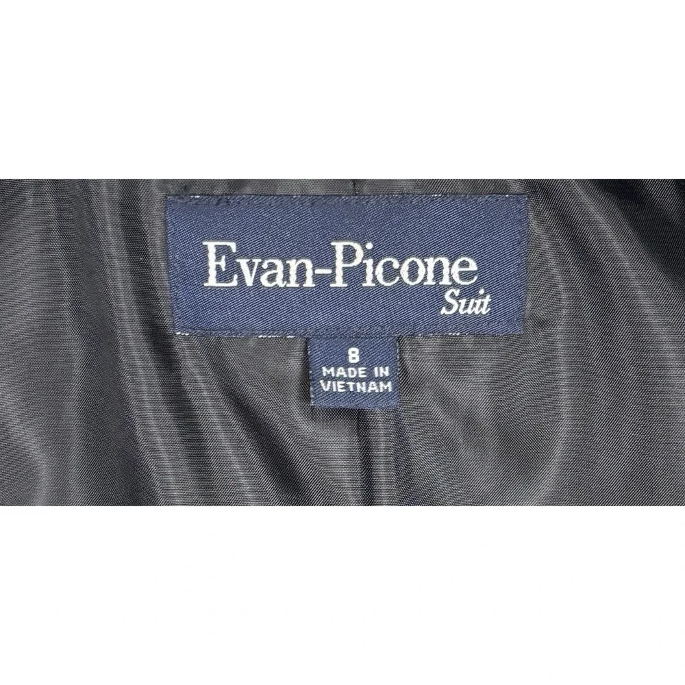 Evan Picone Black And White Geometric Pattern Womens 8 -3 Button Blazer